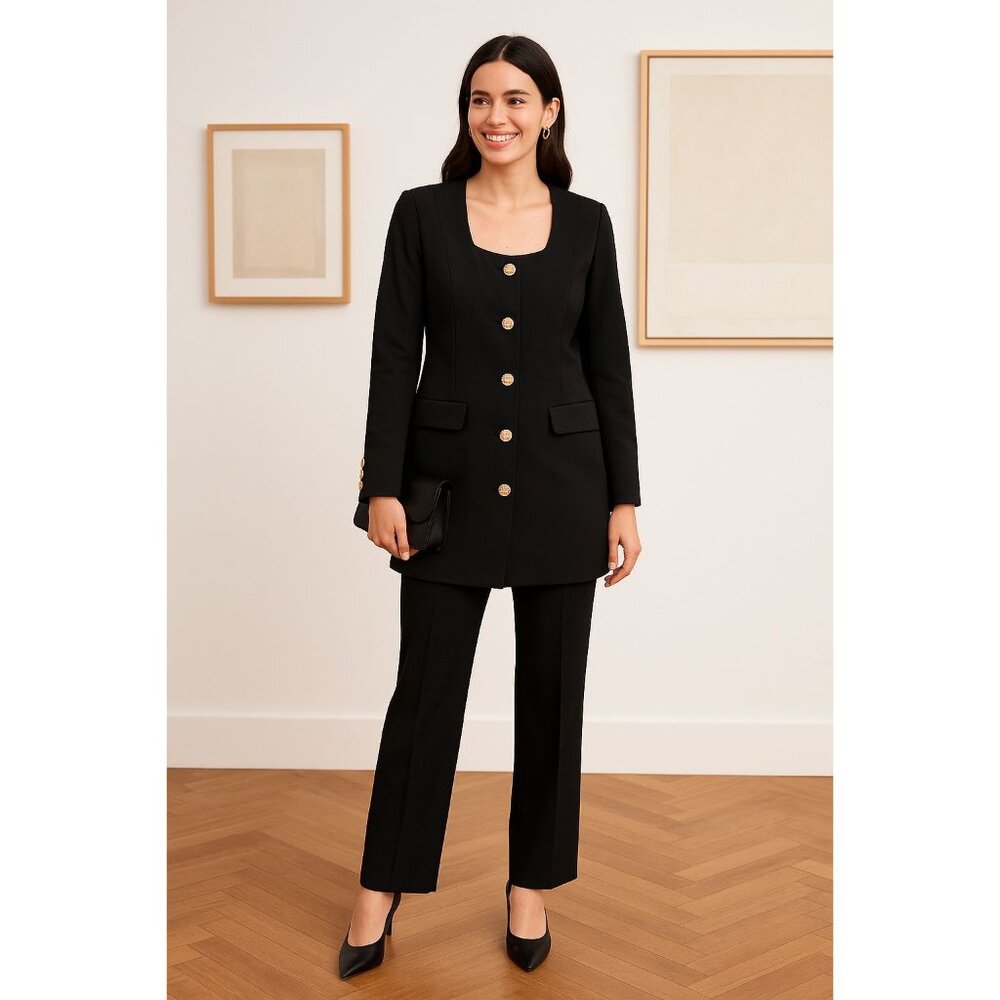 Gestuz JoelleGZ Long Blazer Womens 4 (US) 36 (EU) European Designer Fashion Blk‎